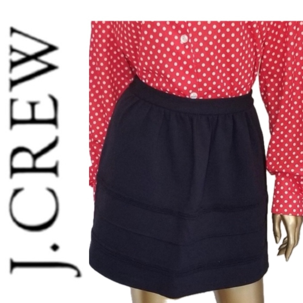J. CREW Black Swingy‎ Stretch Ponte Knit Mini Skirt Sz 00 NWT - Picture 4 of 13